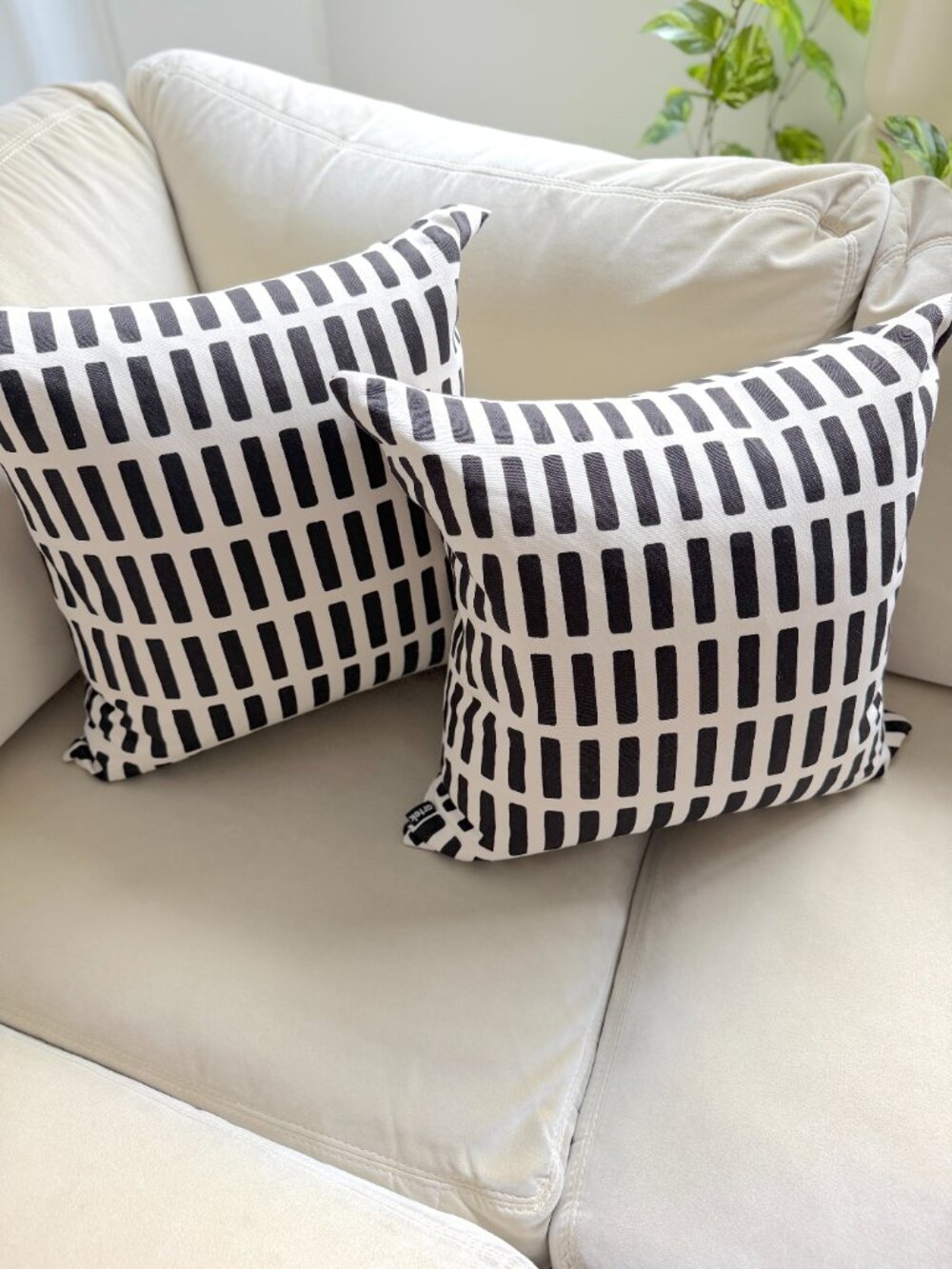 Arket Siena Alvar Aalto Pillows 15.75” Cotton Canvas Covers w/ Insert (Set of 2)